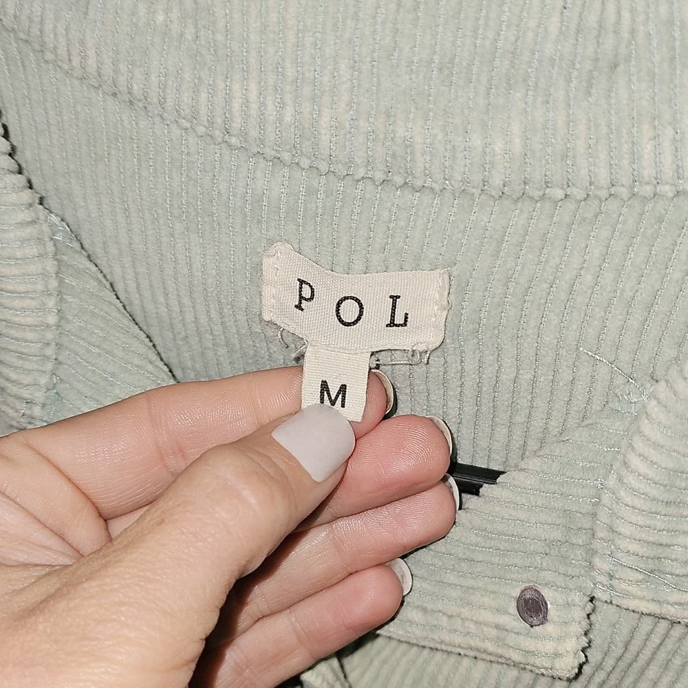 POL Womens Super Cute Like New Sage Green Corduroy Jacket. Adorable!
